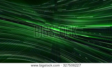 Abstract Glow Digital In Dark - Abstraction Of Data Communication, Computer Generated Background, 3d
