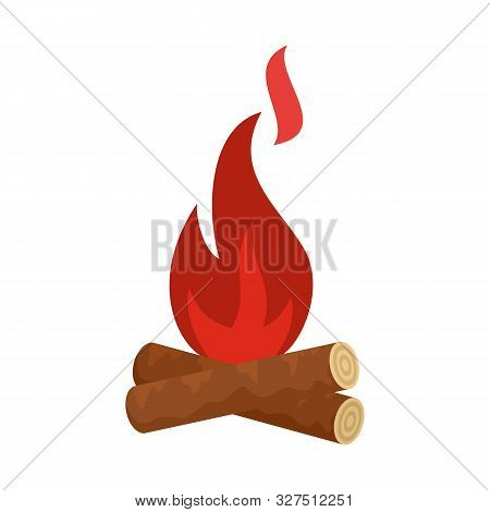 Stone Age Camp Fire Icon. Flat Illustration Of Stone Age Camp Fire Vector Icon For Web Design