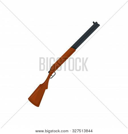 Hunting Shotgun Icon. Flat Illustration Of Hunting Shotgun Vector Icon For Web Design