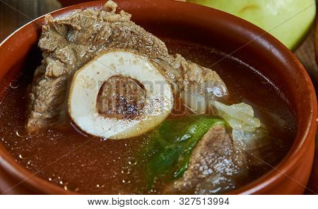 Pacha Soup,  Boiled Cow Or Sheep Parts, Which Might Include The Head, Feet, And Stomach. Bulgarian, 