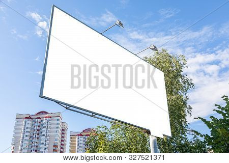 White Blank Billboard Mock-up In Dormitory District