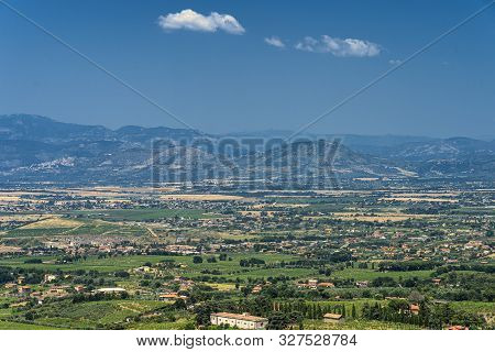 Panoramic View From Monte Porzio Catone, Rome, Lazio, Italy, At Summer