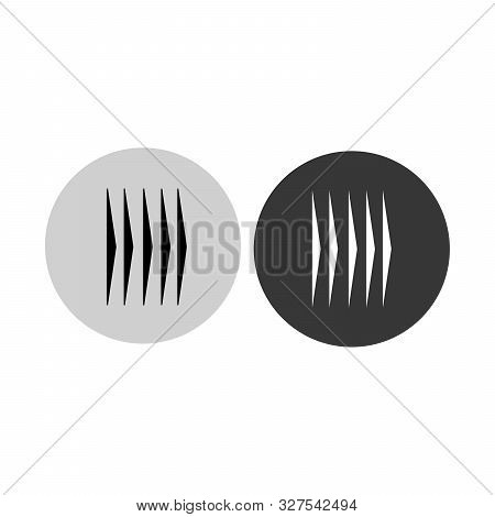 Sideways. Dotted Sign. Arrow Element For Your Design.striped Direction. Arrows Button Set. Stock Vec
