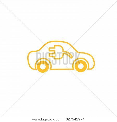 Electric Car Isolated Icon Vector Illustration. Flat Icon Electric Car Inspired Symbol Logo Design. 