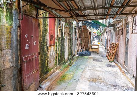Wet Mold Bad Living Condion In Back Alley Street
