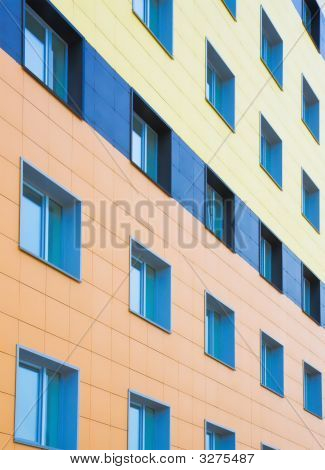 Vägg av moderna byggnaden