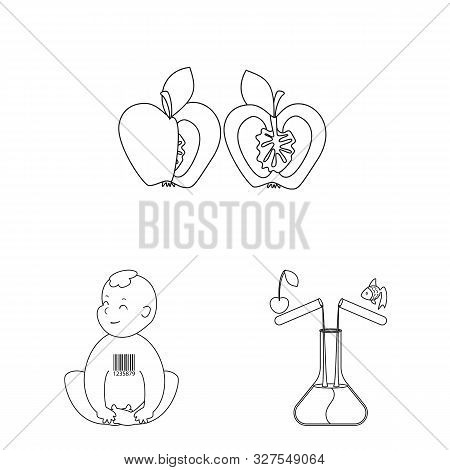 Vector Illustration Of Genetic And Science Symbol. Set Of Genetic And Organic Stock Vector Illustrat