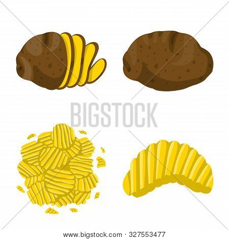 Vector Design Of Chips And Crisp Icon. Collection Of Chips And Food Vector Icon For Stock.