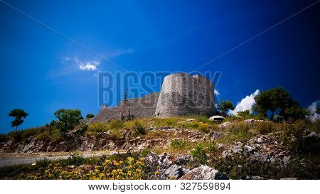 Landscape With The Lekuresi Castle And Military Bunkers Near Saranda, Albania