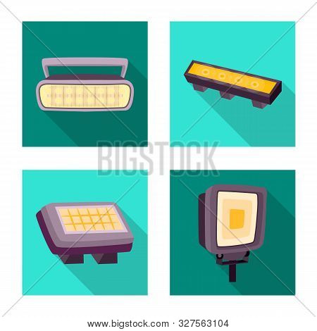 Isolated Object Of Light And Theater Symbol. Set Of Light And Scene Vector Icon For Stock.
