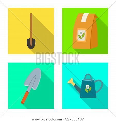 Vector Illustration Of Garden And Horticulture Sign. Collection Of Garden And Agriculture Stock Vect