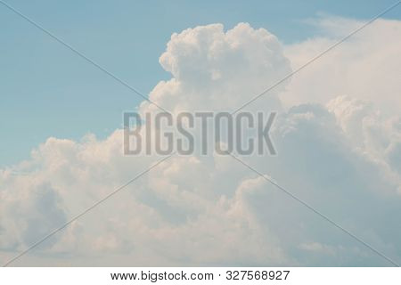 Heavy And Dense Cumulonimbus Cloud Is Beautiful And Soft Blue Sky