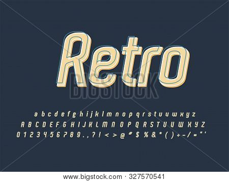 Retro Font And Alphabet. Stock Vector Illustration