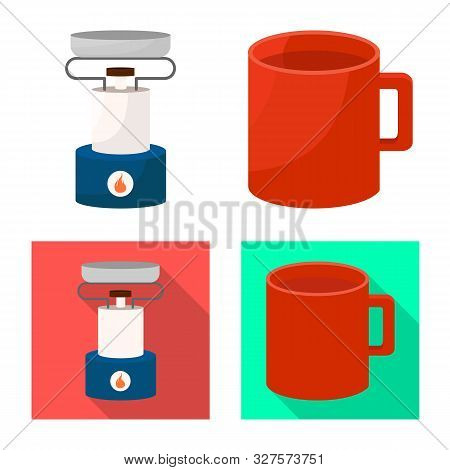 Vector Design Of Tourism And Excursions Sign. Set Of Tourism And Rest Vector Icon For Stock.