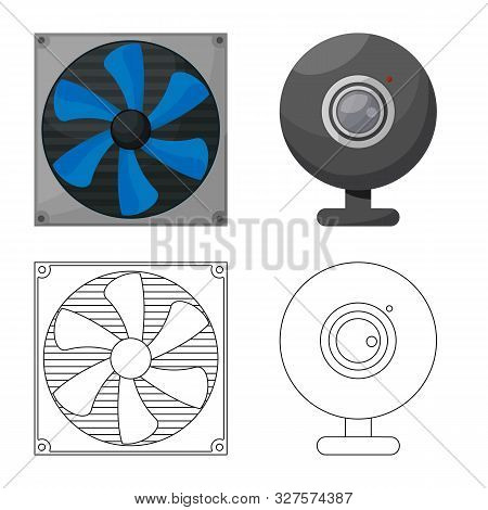 Vector Illustration Of Accessories And Device Logo. Collection Of Accessories And Electronics Stock 
