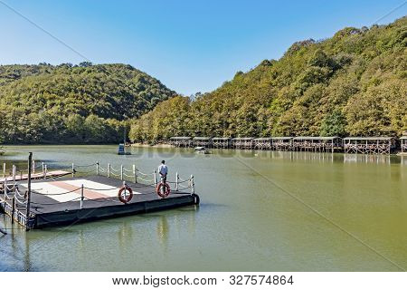 Sile,istanbul,turkey-october 13,2019.saklı Lake Is An Artificial Dam Lake Located In Karamandere Vil