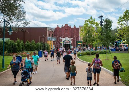 Orlando, Florida. September 21, 2019. People Walking In Sesame Street Area At Seaworld 158