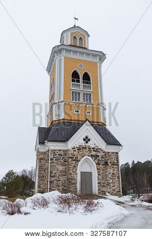 Kerimaki, Finland- 03 March 2015: View Of The Kerimaki Church, The Biggest Wooden Church In The Worl