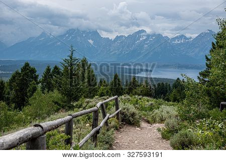 Grand Teton Mountain Range From A Viewpoint
