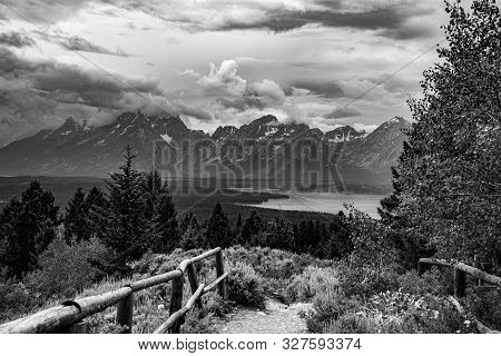 Grand Teton Mountain Range From A Viewpoint