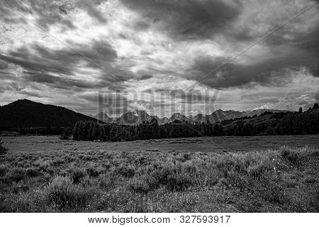 Grand Teton Mountain Range From A Viewpoint