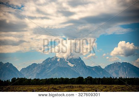 Grand Teton Mountain Range From A Viewpoint