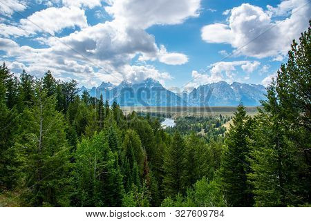Grand Teton Mountain Range From A Viewpoint