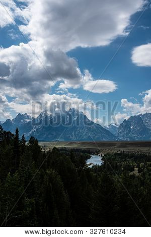 Grand Teton Mountain Range From A Viewpoint