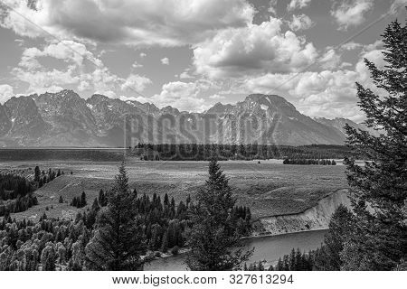 Grand Teton Mountain Range From A Viewpoint