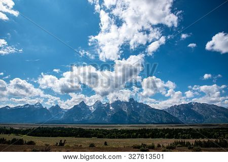 Grand Teton Mountain Range From A Viewpoint