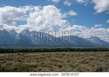 Grand Teton Mountain Range From A Viewpoint