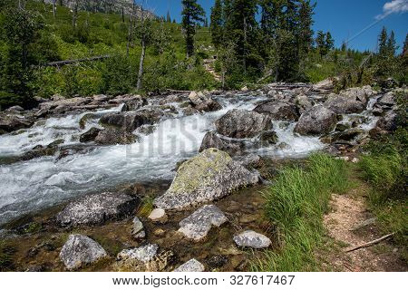 Hiking Trail Around Jenny Lake At The Grand Teton National Park