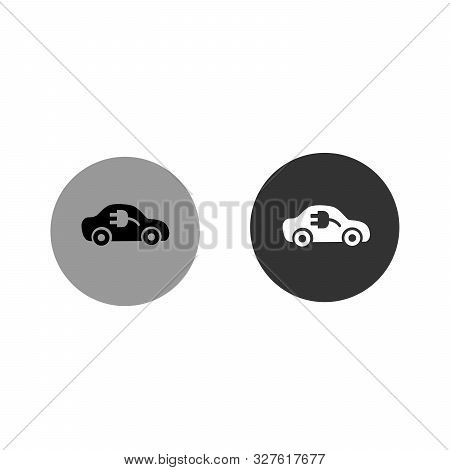 Electric Car Isolated Icon Vector Illustration. Flat Icon Electric Car Inspired Symbol Logo Design. 