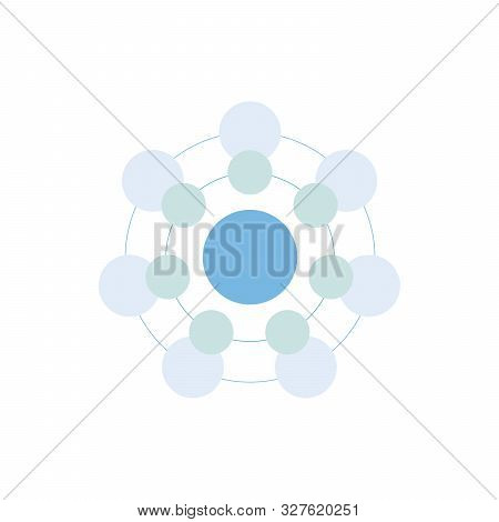 Net, Molecule Structure With Circles. Infographic, Template, Network, Flow Chart, Diagram. Stock Vec