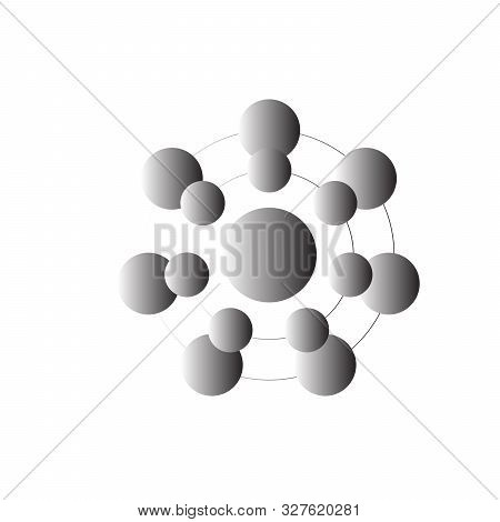 Net, Molecule Structure With Circles. Infographic, Template, Network, Flow Chart, Diagram. Stock Vec