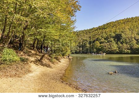 Sile,istanbul,turkey-october 13,2019.saklı Lake Is An Artificial Dam Lake Located In Karamandere Vil