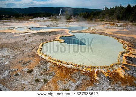 Geothermal Feature At Old Faithful Area At Yellowstone National Park (usa)
