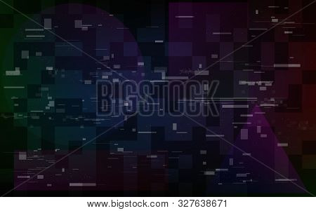 Glitch Digital Distortions. Video No Signal Template With Random Horizontal Lines. Television Proble
