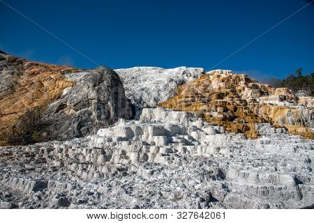 Minerva Terraces With Its Travertine Deposits