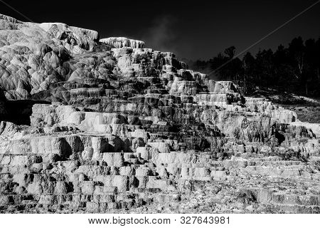 Minerva Terraces With Its Travertine Deposits