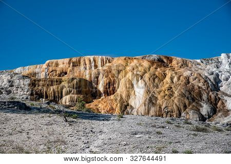 Minerva Terraces With Its Travertine Deposits