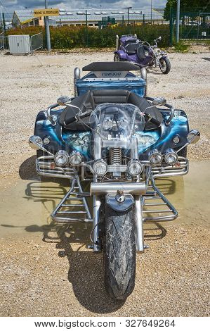 Pontarlier - Bourgogne Franche Comté France - June 16th 2019 - The Sun Shines On A Blue And Chrome N