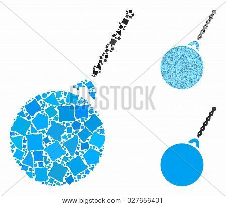 Destruction Hammer Composition Of Tuberous Pieces In Various Sizes And Color Tones, Based On Destruc