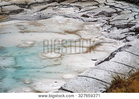 Geothermal Feature At Artists Painpots Area At Yellowstone National Park (usa)