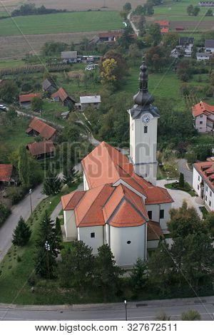 KLOSTAR IVANIC, CROATIA - JUNE 19, 2011: Church of the Assumption of the Virgin Mary in Klostar Ivanic, Croatia