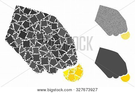 Hand Pay Coin Composition Of Humpy Parts In Various Sizes And Color Hues, Based On Hand Pay Coin Ico