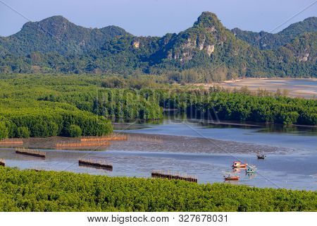 Tropical seascape view in Thailand near Chumpon city.