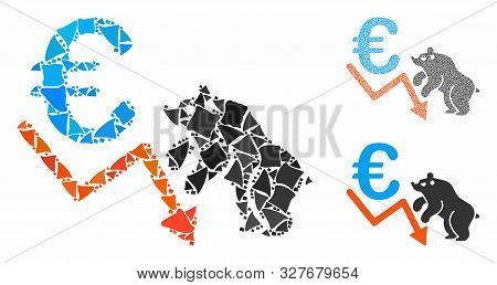 Euro Bear Stock Trend Mosaic Of Inequal Parts In Various Sizes And Color Tinges, Based On Euro Bear 