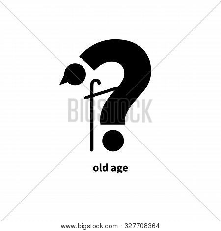 Old Man Idea, Oldster Metaphor, Concept, Flat Cartoon Walking Character, Aging, Lifetime Vector Conc