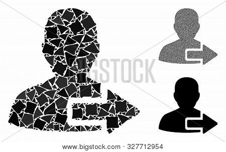 User Logout Arrow Composition Of Rugged Items In Different Sizes And Shades, Based On User Logout Ar
